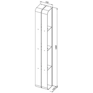 Полка Aquanet Магнум 302226 100 см чёрный матовый