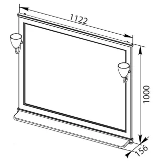 Зеркало Aquanet Валенса 182648 110 см белый краколет/золото