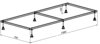Каркас для поддона Aquanet 267181 158x70 см