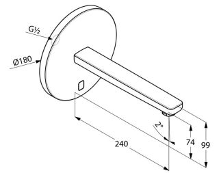 Встраиваемый электронный смеситель для раковины Kludi Zenta хром 3840305
