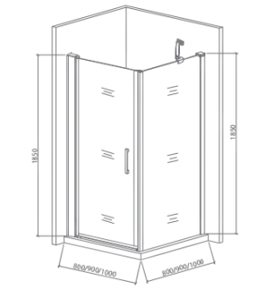Душевой уголок Good Door Pandora CR-80-T-CH стекло прозрачное с рисунком Тростник