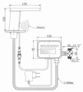 Сенсорный смеситель для раковины Raiber RSF88135 хром