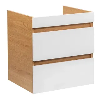 Тумба под раковину Aquanika Base AQB584352RU116 60 см дуб золотой/белый