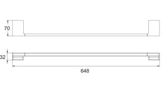 Полотенцедержатель Rose RG1817 65см хром