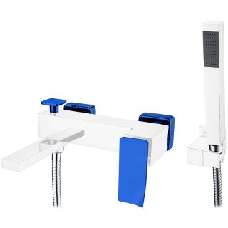 Смеситель для ванны Boheme Q 143-WUW.2 белый/синий