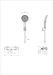 Смеситель для душа Wonzon & Woghand INN 3 WW-B2065-A-CR с термостатом хром