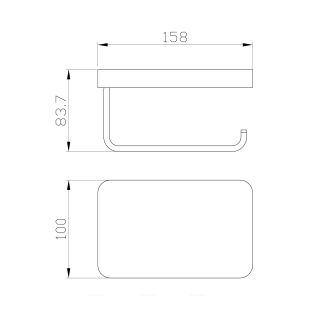 Держатель для туалетной бумаги с полкой Wonzon & Woghand Flat WW-9736 хром