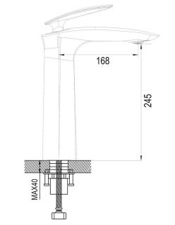 Смеситель для раковины Rose R1111H чёрный матовый