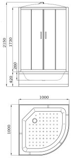 Душевая кабина Parly Tomorrow 100x100см ET1021