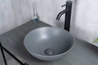 Раковина Gid 9081gnm 53404 накладная серая матовая 36x36x14