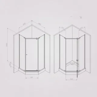 Душевой уголок AM.PM Sunny W87G-405-9090-BT 90х90 см профиль черный