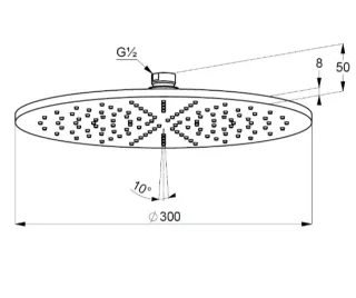 Верхний душ Kludi A-QA 64330N0-00 30 см брашированное золото