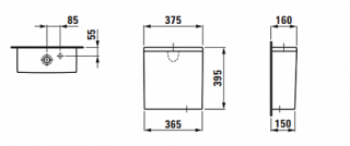 Бачок унитаза Laufen Pro 8.2695.3.000.873.1 с нижней левой подводкой
