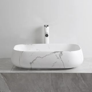 Раковина Cerutti SPA CR0086 MMW2 56см матовый белый мрамор