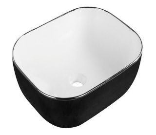 Раковина CeramaLux  D1302H134 бело-черная 50 см