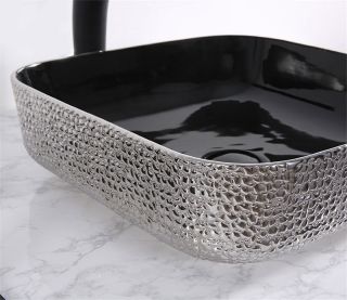 Раковина CeramaLux  D1303H020 черно-серая 39 см