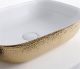 Раковина CeramaLux  D1333H025 бело-золотая 46 см