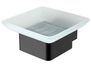 Мыльница Lemark Smooth Line 9742017 с держателем чёрный матовый