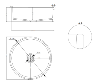 Накладная раковина Salini Armonia 02 S-Sense 130112G 45см белый глянцевый