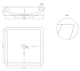 Накладная раковина Salini Callista 04 S-Sense 1101108GRF 38см RAL полностью