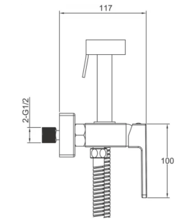 Гигиенический душ со смесителем Gappo G2017-3 золотой сатин