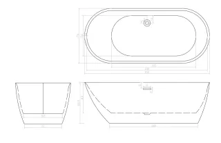 Ванна акриловая Ceruttispa Como CT9900 170x75 см белый