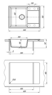 Кухонная мойка Lemark Imandra 640 9910023 серый шёлк