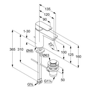 Смеситель для раковины Kludi Pure&Style 402930575WR4 хром
