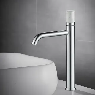 Смеситель для раковины Boch Mann Stella Stone XL BM9970 с ручкой из натурального камня хром