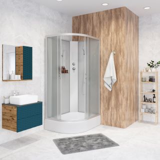 Душевая кабина Niagara NG-33194-14RBK 110x90см серебро/матовое