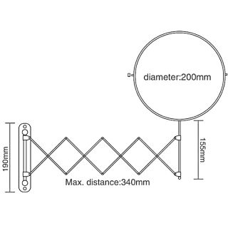 Настенное косметическое зеркало Frap F6408 хром