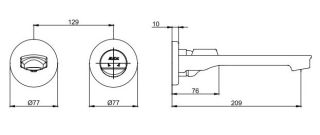 Встраиваемый смеситель для ванны и душа E.C.A. Myra 102167603HEX-YY хром