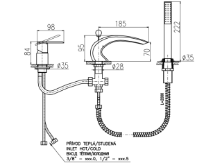 Смеситель на борт ванны Rav Slezak Loira LR572.5SZ золото
