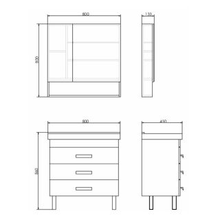 Comforty Тумба-умывальник "Никосия-80Н" дуб белый с раковиной Fest 80 F01