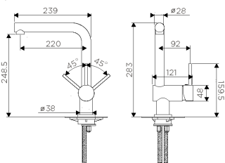 Смеситель для кухни Omoikiri Tanigawa-BN
