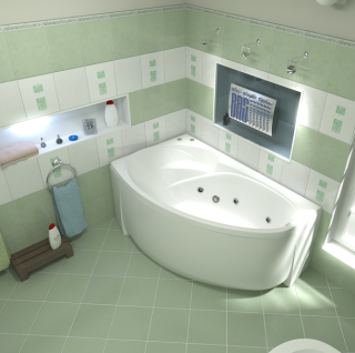 Акриловая ванна Bas Флорида 160x88 см левая без гидромассажа