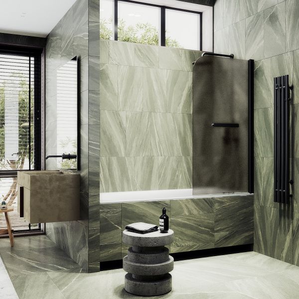 Шторка на ванну MaybahGlass MGV-772-6 50см чёрный