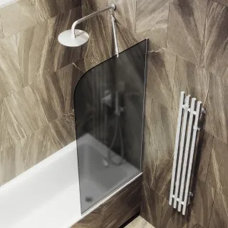 Шторка на ванну MaybahGlass MGV-129-5у 34см хром матовый