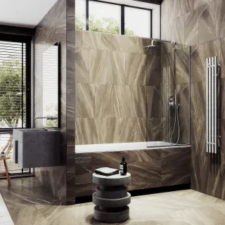 Шторка на ванну MaybahGlass MGV-61-5у 50см хром матовый