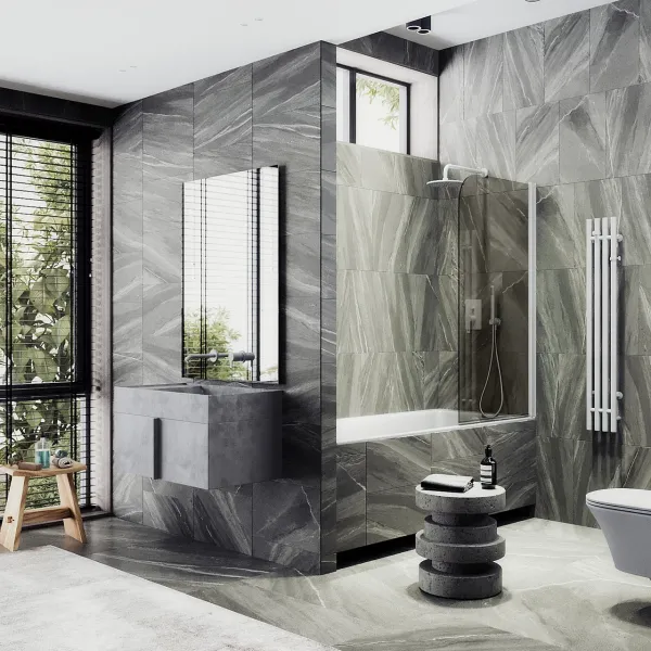 Шторка на ванну MaybahGlass MGV-601-1 40см белый