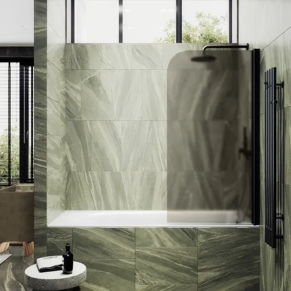 Шторка на ванну MaybahGlass MGV-602-6 40см чёрный