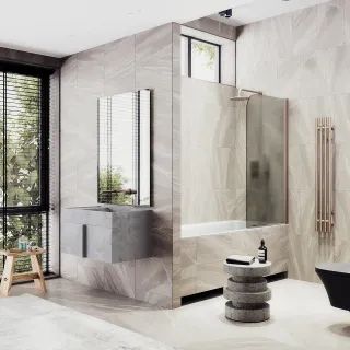 Шторка на ванну MaybahGlass MGV-602-2 40см бронза