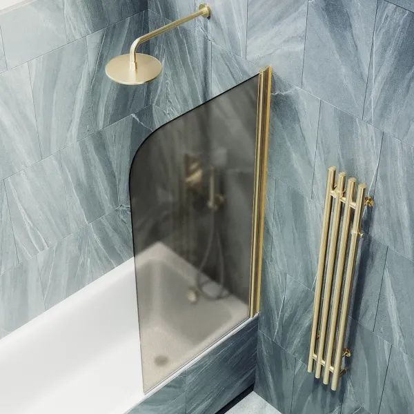 Шторка на ванну MaybahGlass MGV-612-3 60см золото