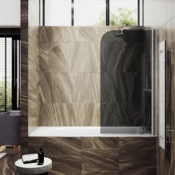 Шторка на ванну MaybahGlass MGV-623-5 80см хром матовый