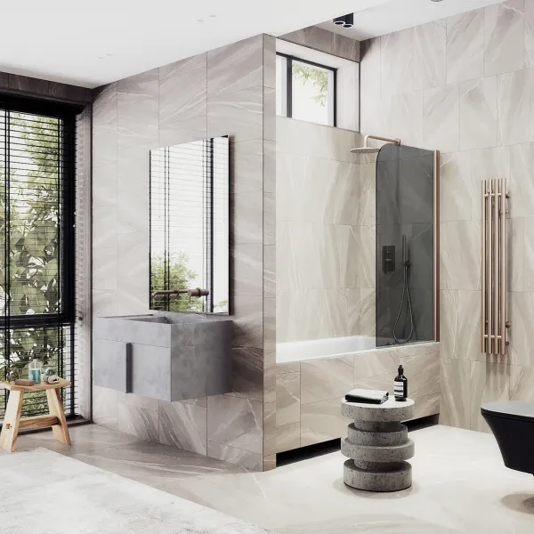 Шторка на ванну MaybahGlass MGV-608-2 50см бронза