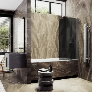 Шторка на ванну MaybahGlass MGV-604-5 40см хром матовый