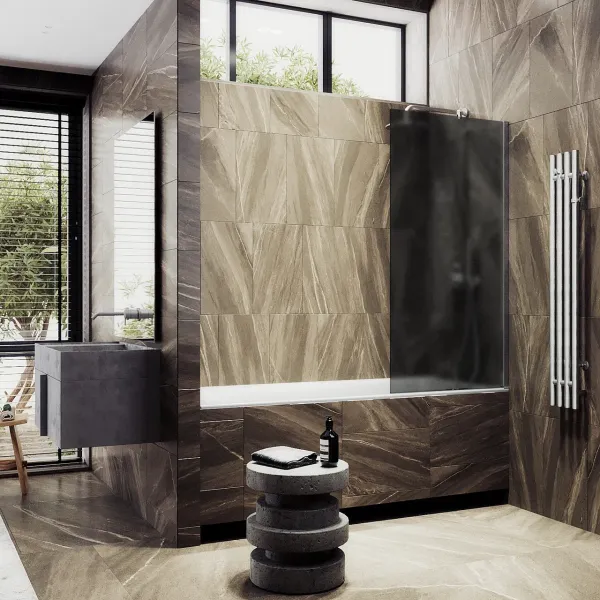 Шторка на ванну MaybahGlass MGV-251-5ш 30см хром матовый