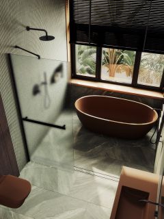 Душевая перегородка MaybahGlass MGD-731-6ш 79см чёрный