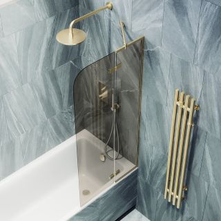 Шторка на ванну MaybahGlass MGV-657-3 69см золото