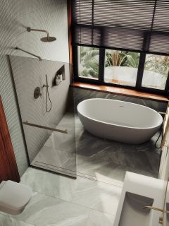 Душевая перегородка MaybahGlass MGD-727-2у 79см бронза